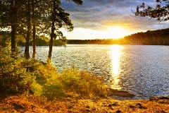 lake at sunset