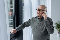 senior on phone senior on phone